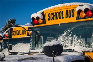school bus with snow 